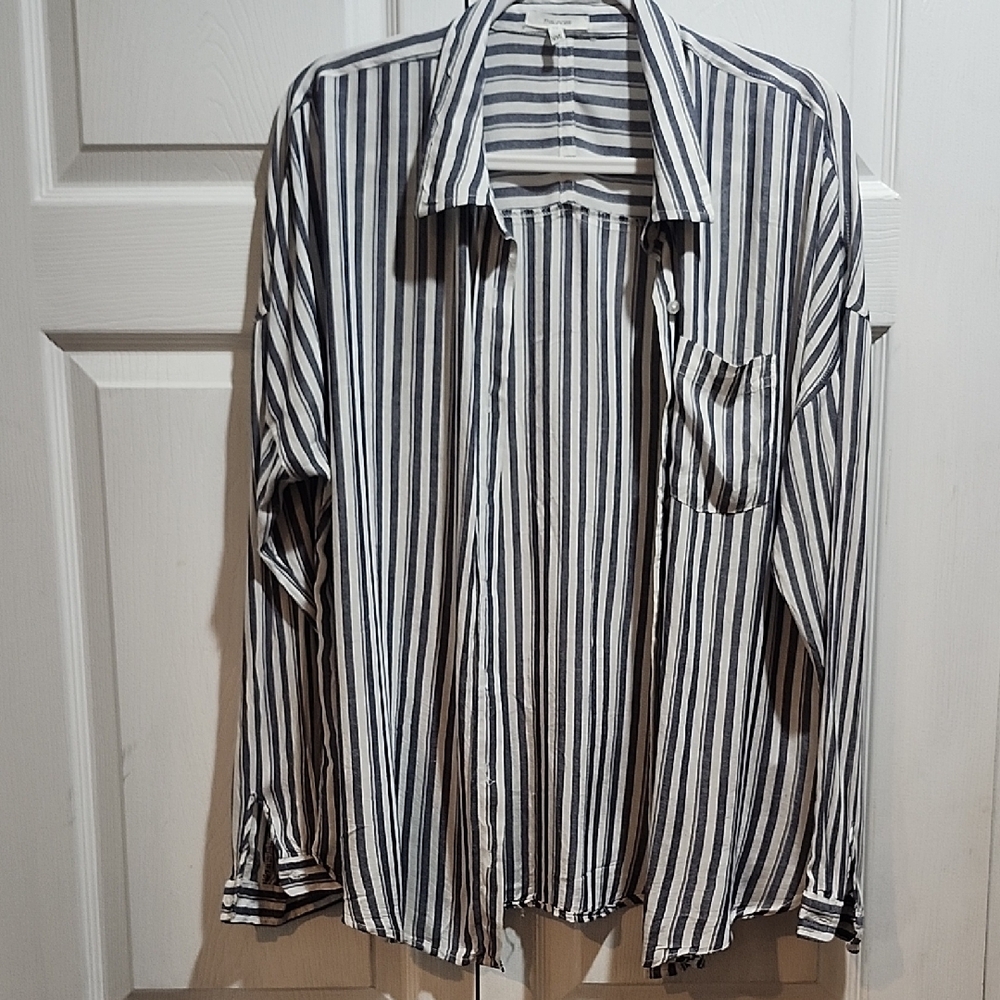 Blue and White Striped Shirt